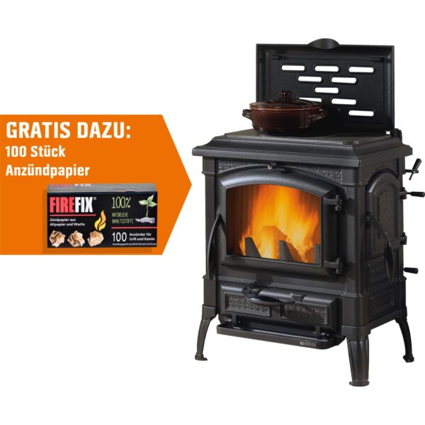 Firefix La Nordica Kaminofen Isetta Gusseisen Schwarz 7