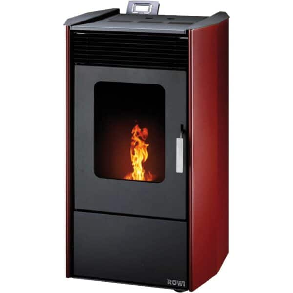 Rowi Pellet-Heizofen Easy Premium 9 kW Schwarz-Bordeauxrot EEK: A+