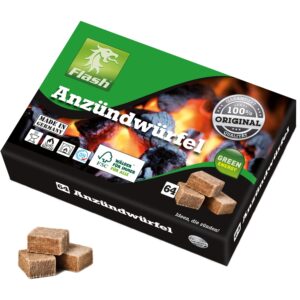 Flash Anzündwürfel Holz & Wachs 64 Stück