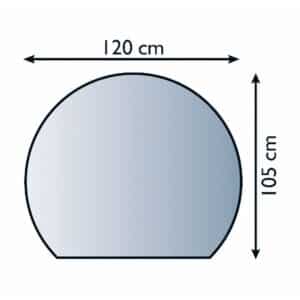 Lienbacher Funkenschutzplatte Glasbodenplatte Halbrund 8mm Stärke