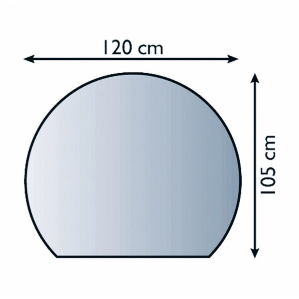 Lienbacher Funkenschutzplatte Glasbodenplatte Halbrund 8mm Stärke