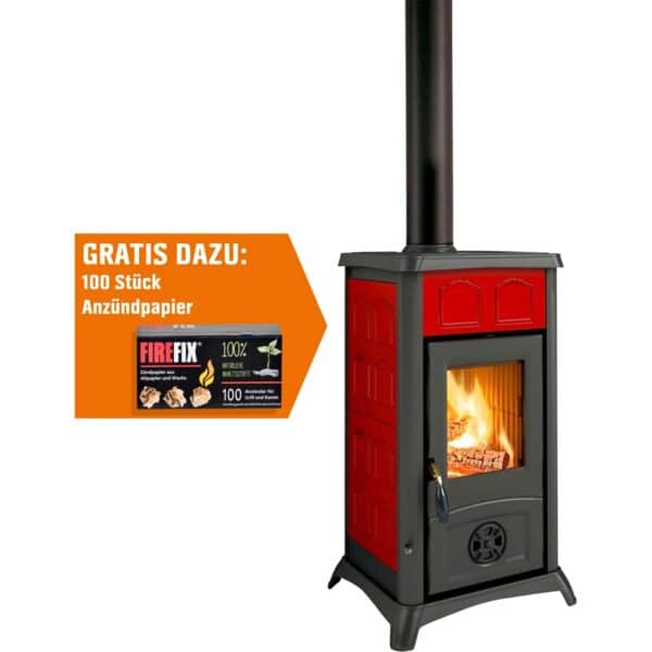 Firefix Kaminofen Gemma Kachel Bordeaux 6 kW EEK: A+