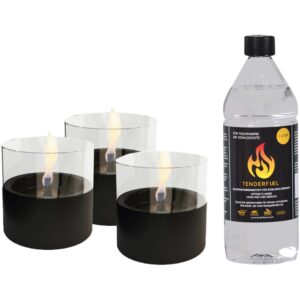 Tenderflame Tischfeuer Set Lilly in Schwarz