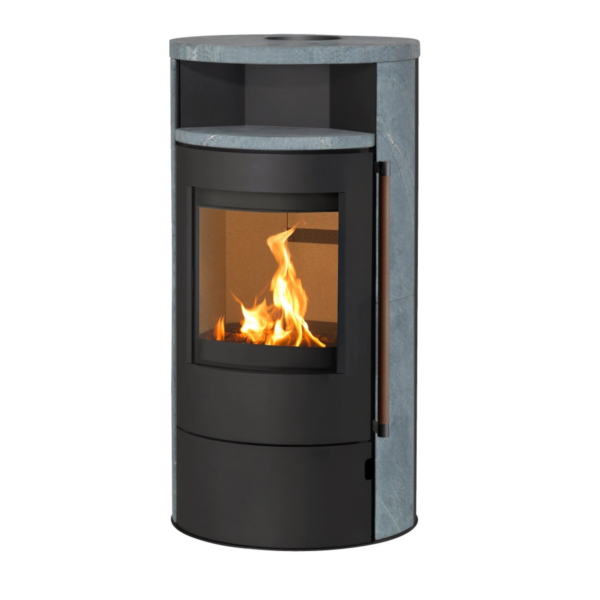 H&M Germany Kamin-Ofen München Max Style Schwarz Natur-Stein Holz