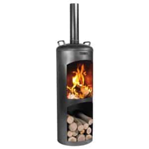 CookKing Gartenofen Faro Stahl 40 cm x 40 cm x 158 cm Schwarz