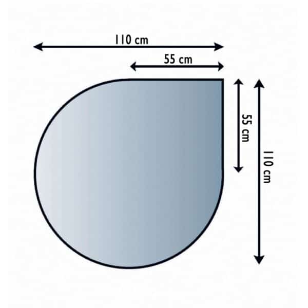 Lienbacher Funkenschutzplatte Glasbodenplatte Tropfenform 8mm Stärke